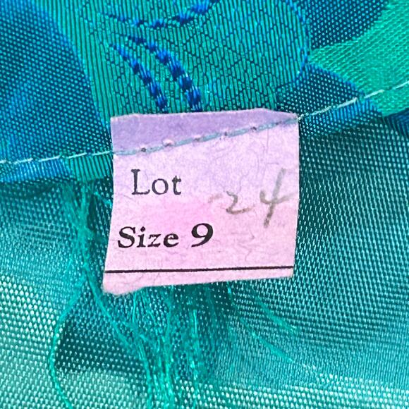 Mid-century green and blue iridescent jacquard silk swing coat and dress - Picture 8 of 8